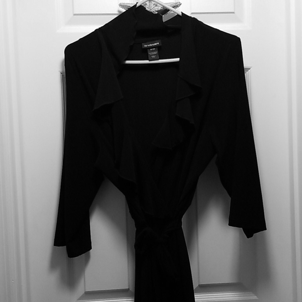 Faux Wrap Dress w Ruffles from Lane Bryant